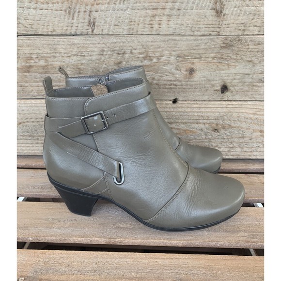 Abeo Size 7 Women Ankle Boots Grey Leather RINA Neutral Arch Support Comfort - Picture 1 of 8